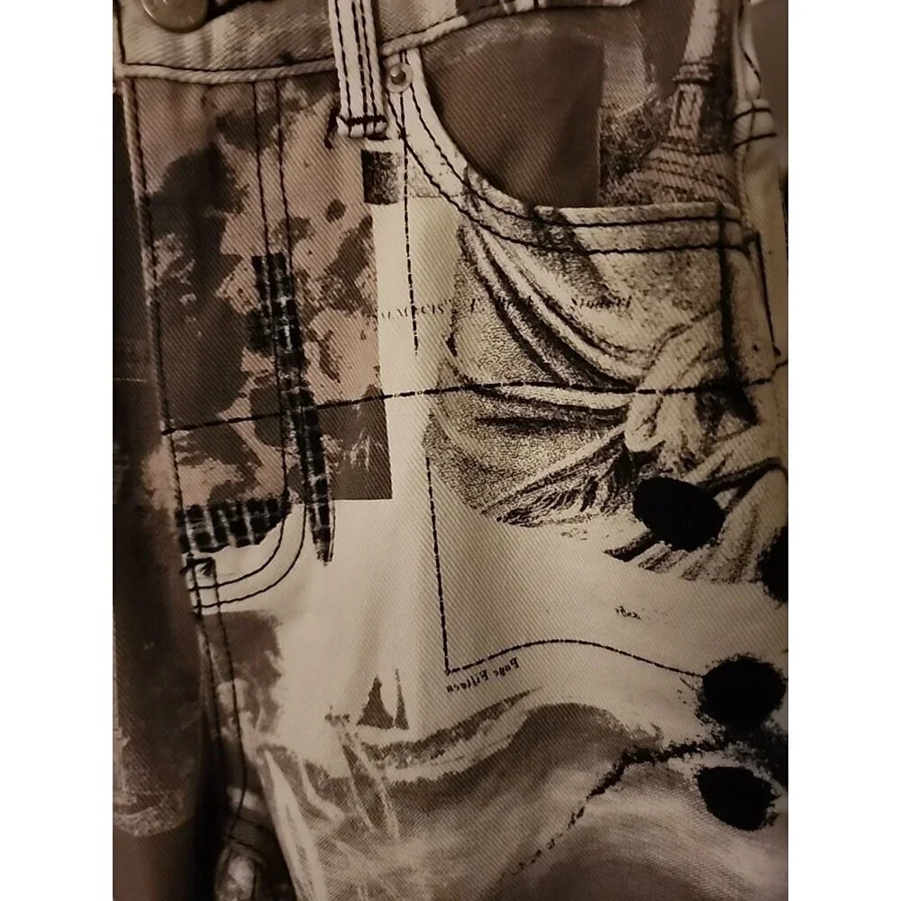 Urban Outfitters BDG Renaissance Print Cowboy Jean Sz 25 HighWaist Straight CR50